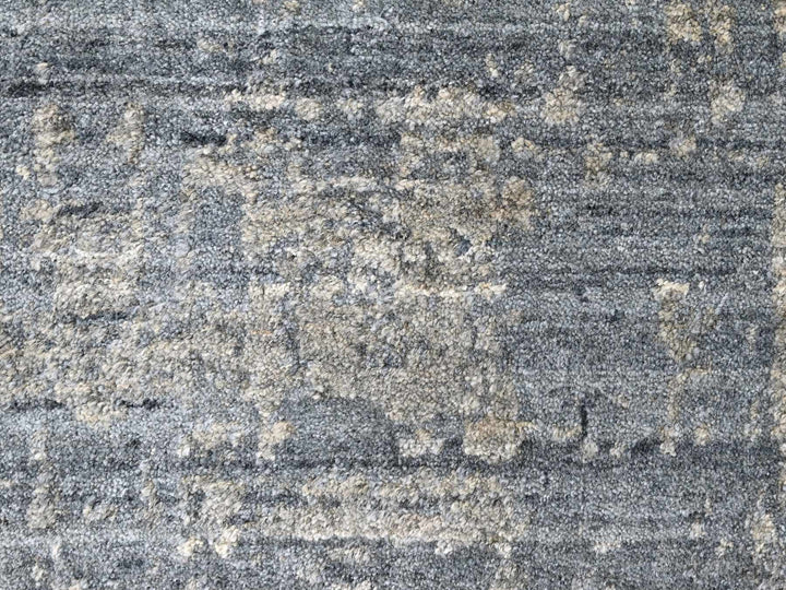 8'0" x 9'11" New Hand Loomed Grey Wool & Silk Rectangle Oriental Rug - MOA10210286