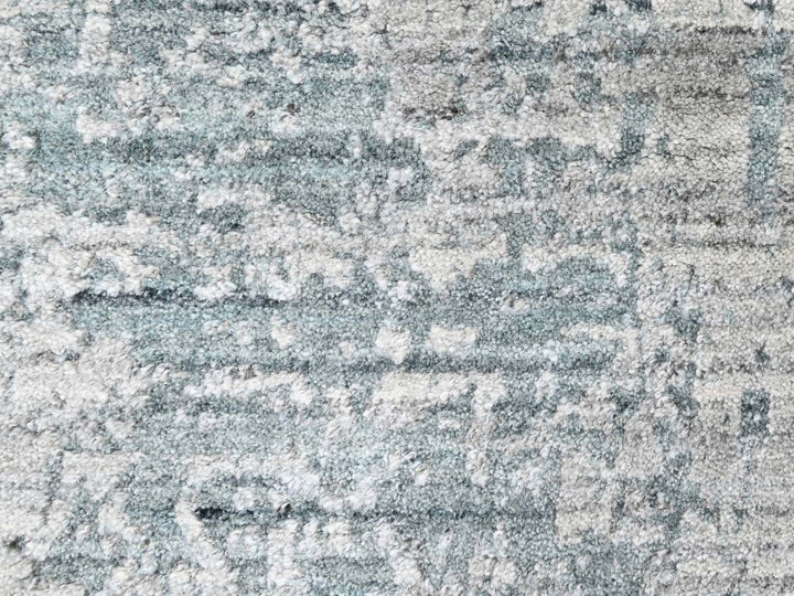 8'3" x 9'11" New Hand Loomed Grey Wool & Silk Rectangle Oriental Rug - MOA10210287