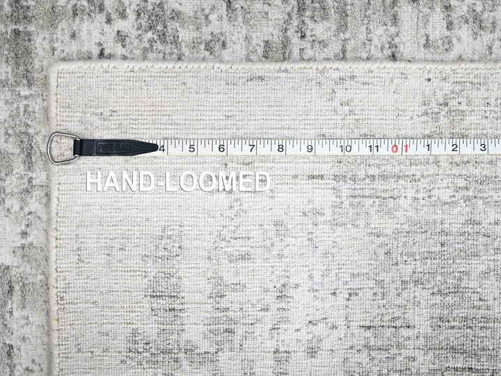 4'0" x 6'0" New Hand Loomed Ivory Wool & Silk Rectangle Oriental Rug - MOA10210288