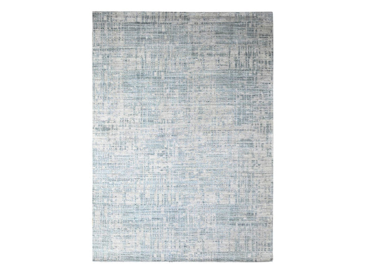 9'4" x 13'6" New Hand Loomed Grey Wool & Silk Rectangle Oriental Rug - MOA10210290