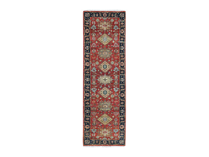 2'7" x 8'2" New Hand Knotted Red Wool Runner Oriental Rug - MOA10210295