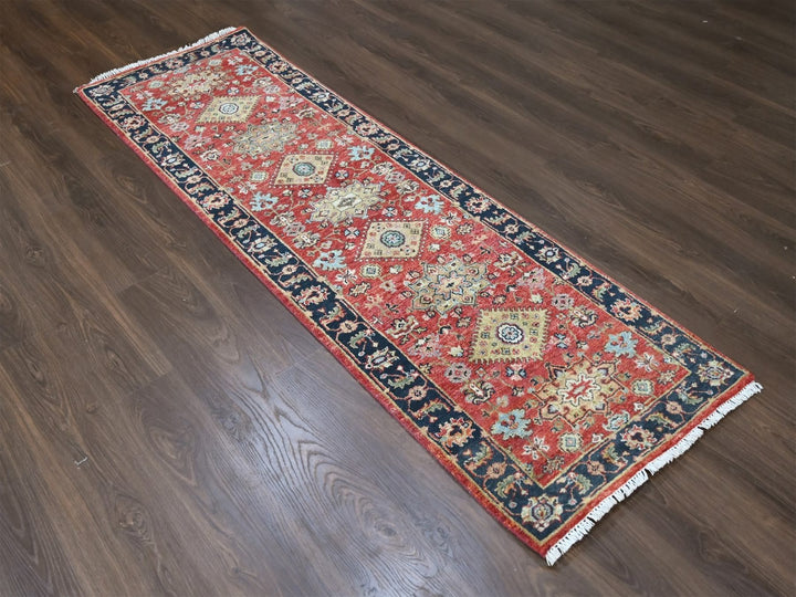 2'7" x 8'2" New Hand Knotted Red Wool Runner Oriental Rug - MOA10210295