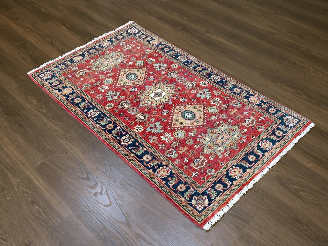 3'0" x 5'0" New Hand Knotted Red Wool Rectangle Oriental Rug - MOA10210298