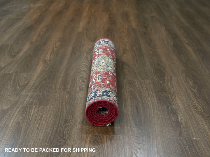 3'0" x 5'0" New Hand Knotted Red Wool Rectangle Oriental Rug - MOA10210298