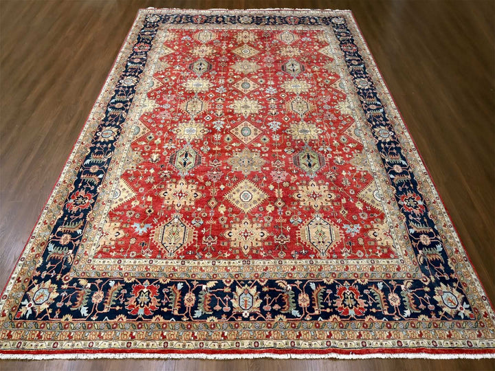 12'0" x 14'11" New Hand Knotted Red Wool Rectangle Oriental Rug - MOA10210299