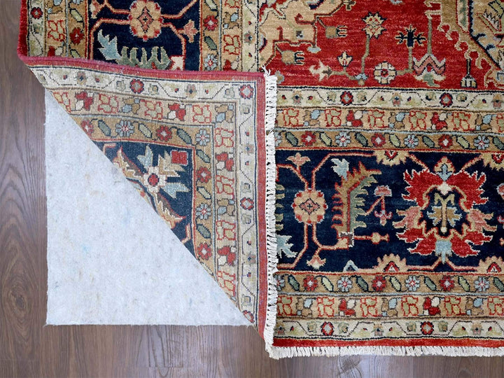 12'0" x 14'11" New Hand Knotted Red Wool Rectangle Oriental Rug - MOA10210299