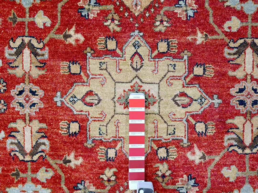 12'0" x 14'11" New Hand Knotted Red Wool Rectangle Oriental Rug - MOA10210299