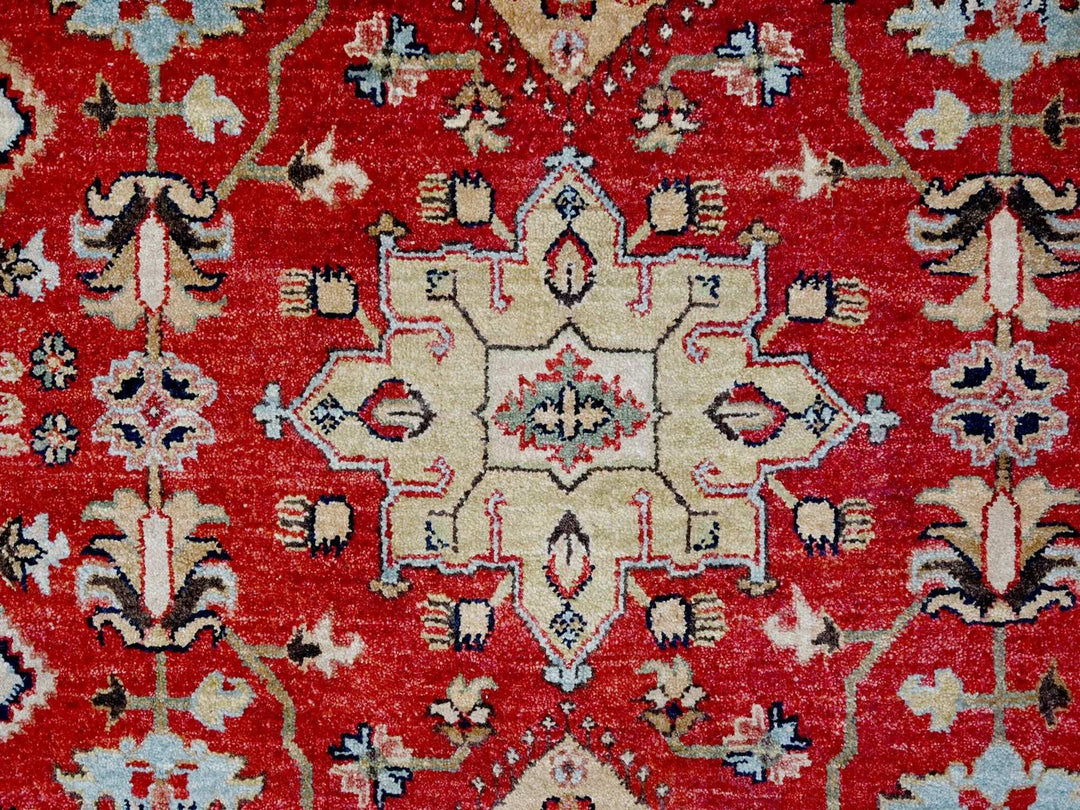 12'0" x 14'11" New Hand Knotted Red Wool Rectangle Oriental Rug - MOA10210299