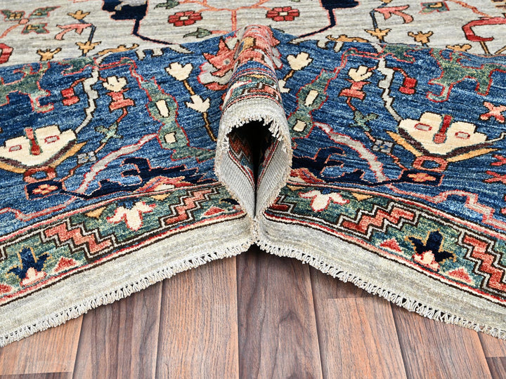 12'0" x 14'10" New Hand Knotted Grey Wool Rectangle Oriental Rug - MOA1021050