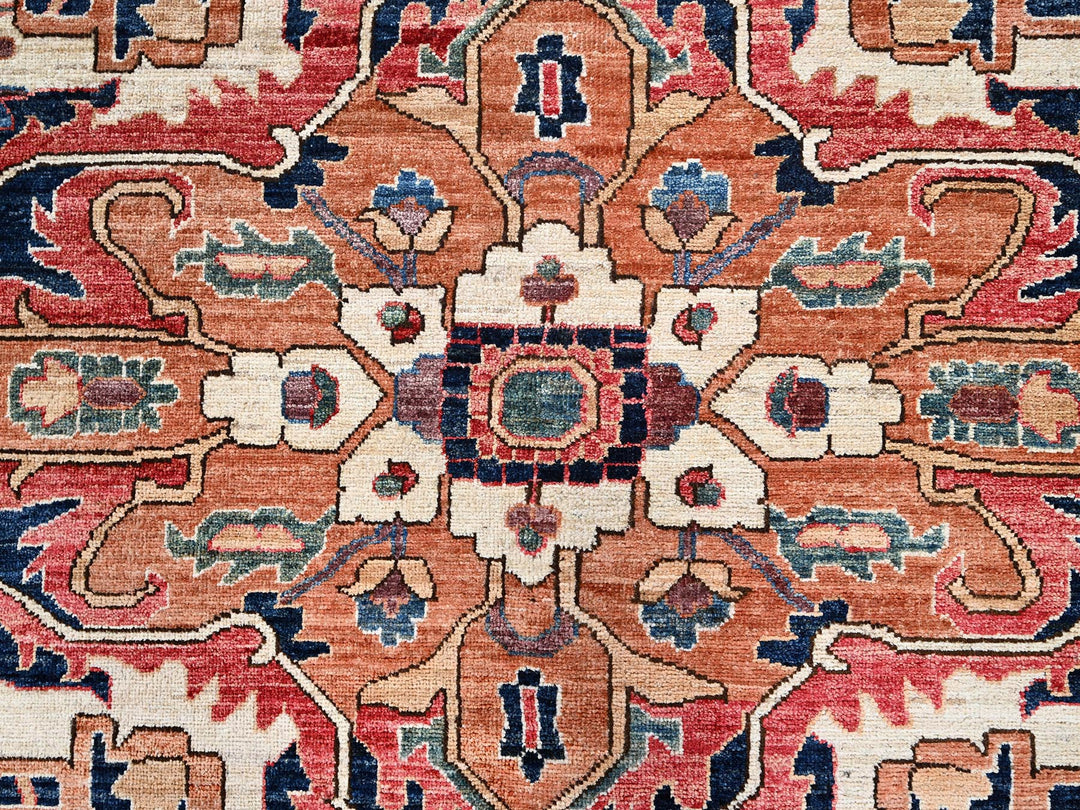 11'10" x 17'7" New Hand Knotted Red Wool Rectangle Oriental Rug - MOA1021054