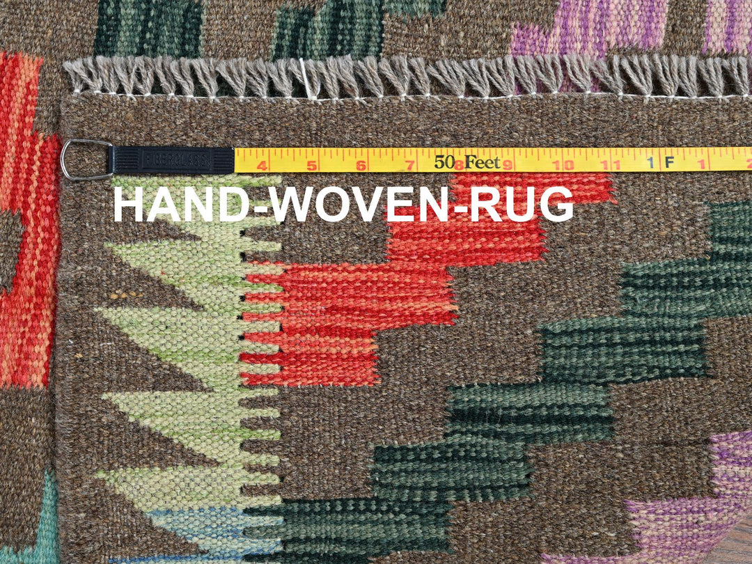 2'9" x 9'10" New Hand Woven Grey Wool Runner Oriental Rug - MOA1021170