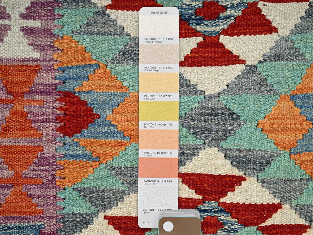 1'11" x 2'11" New Hand Woven Teal Wool Rectangle Oriental Rug - MOA1021174