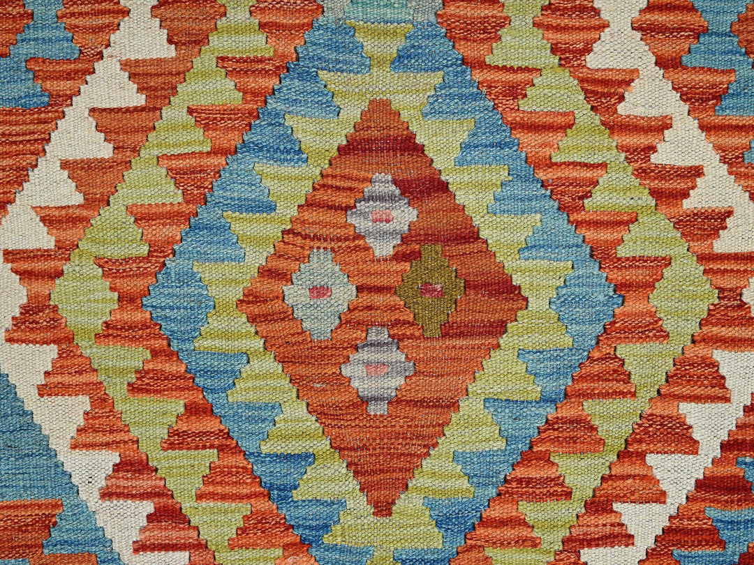 2'2" x 3'2" New Hand Woven Orange Wool Rectangle Oriental Rug - MOA1021179