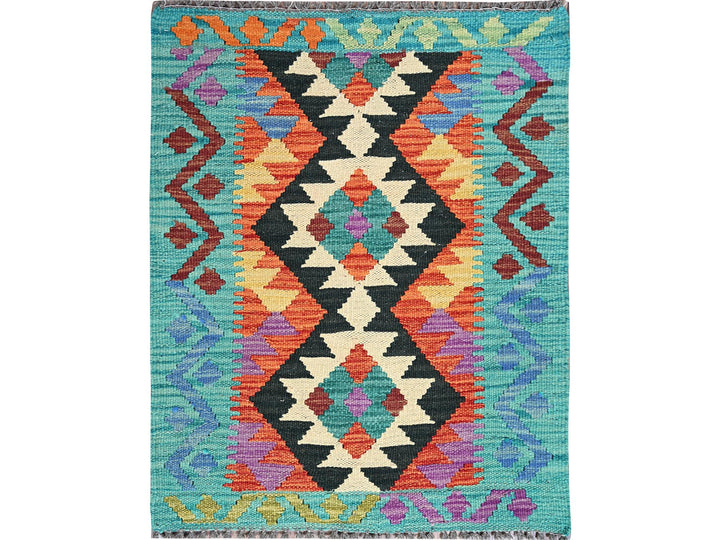 2'1" x 2'8" New Hand Woven Orange Wool Rectangle Oriental Rug - MOA1021180