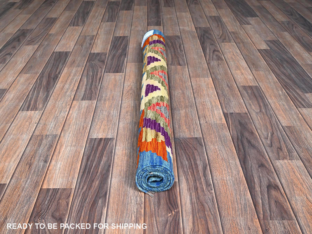 3'6" x 4'10" New Hand Woven Green Wool Rectangle Oriental Rug - MOA1021184