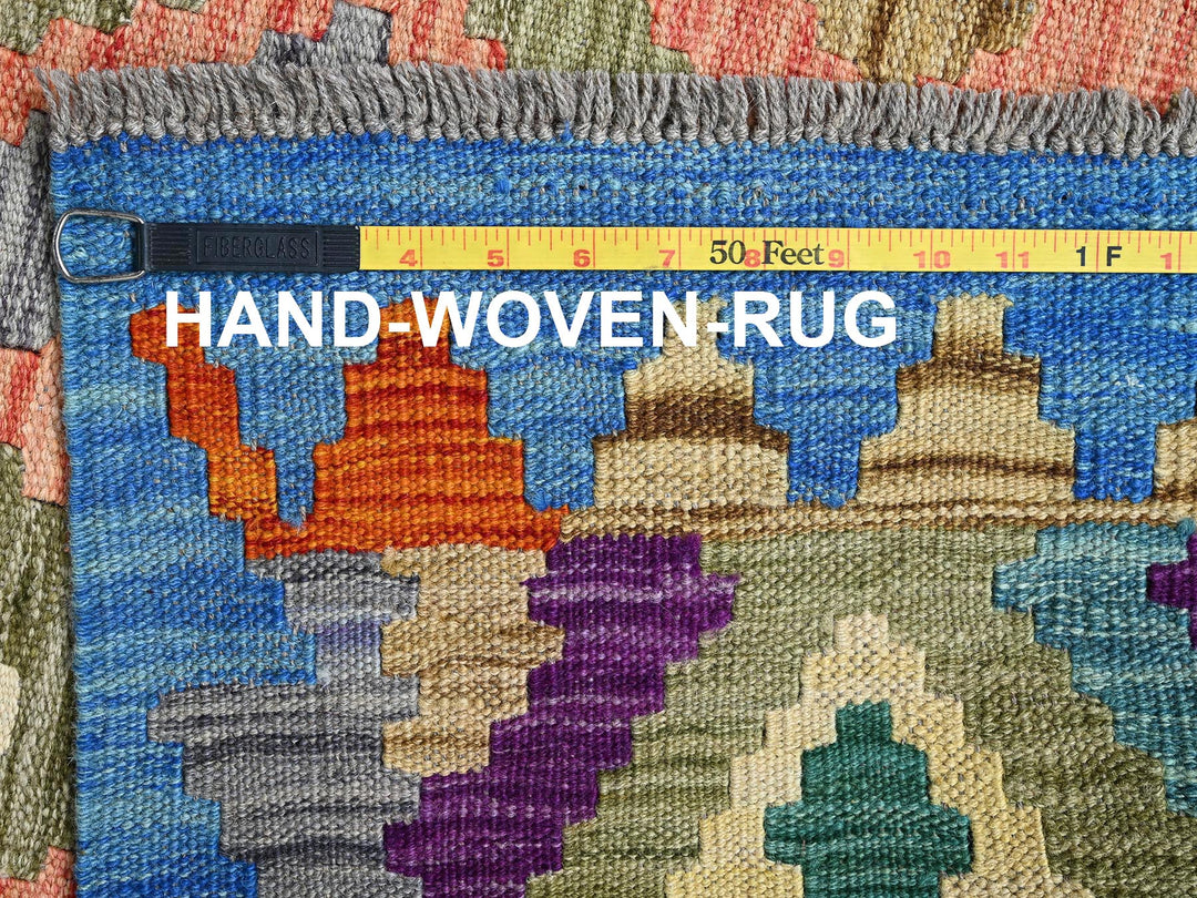 3'6" x 4'10" New Hand Woven Green Wool Rectangle Oriental Rug - MOA1021184