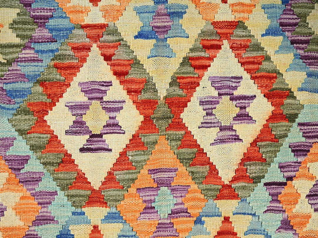 3'5" x 4'10" New Hand Woven Orange Wool Rectangle Oriental Rug - MOA1021187