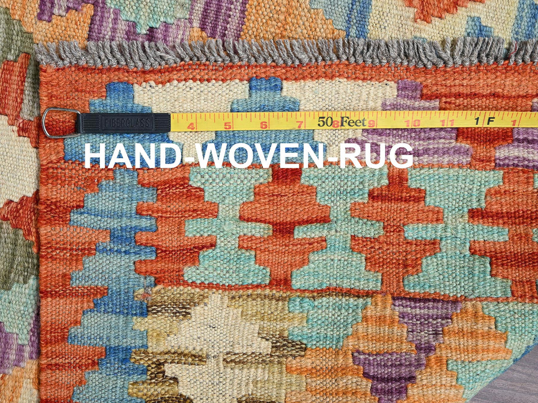 3'5" x 4'10" New Hand Woven Orange Wool Rectangle Oriental Rug - MOA1021187