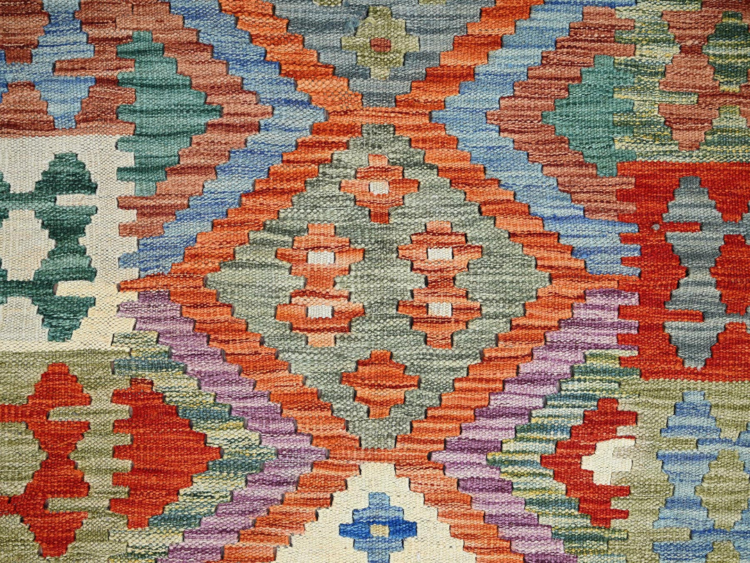 3'6" x 5'2" New Hand Woven Orange Wool Rectangle Oriental Rug - MOA1021188