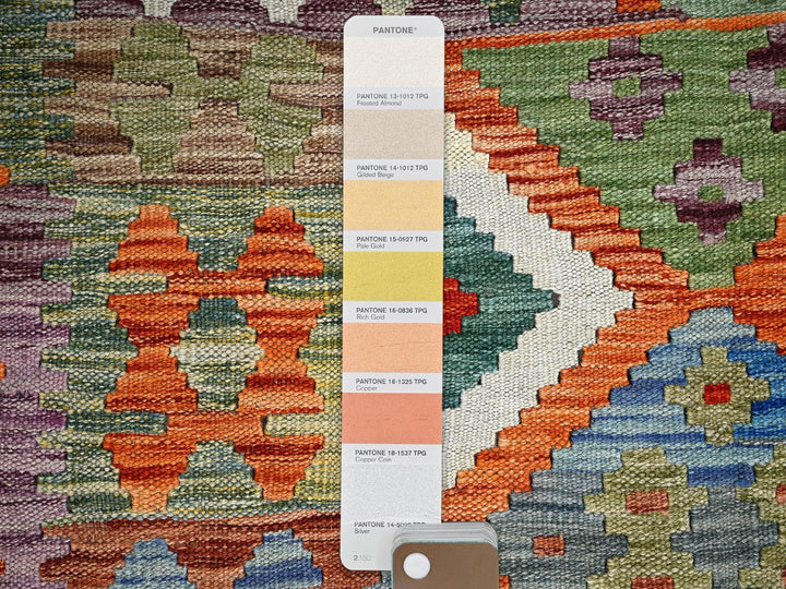 3'6" x 5'2" New Hand Woven Orange Wool Rectangle Oriental Rug - MOA1021188