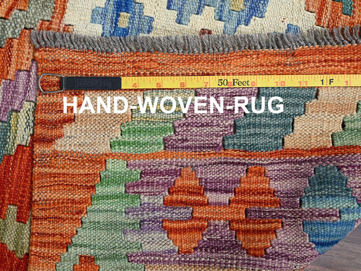 3'6" x 5'2" New Hand Woven Orange Wool Rectangle Oriental Rug - MOA1021188