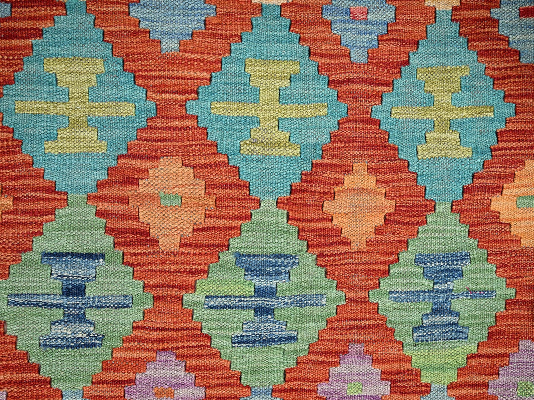 3'4" x 4'9" New Hand Woven Orange Wool Rectangle Oriental Rug - MOA1021189