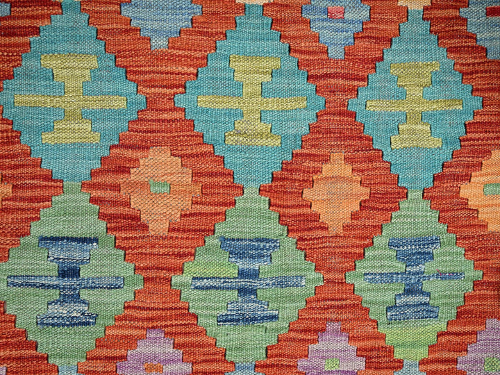 3'4" x 4'9" New Hand Woven Orange Wool Rectangle Oriental Rug - MOA1021189