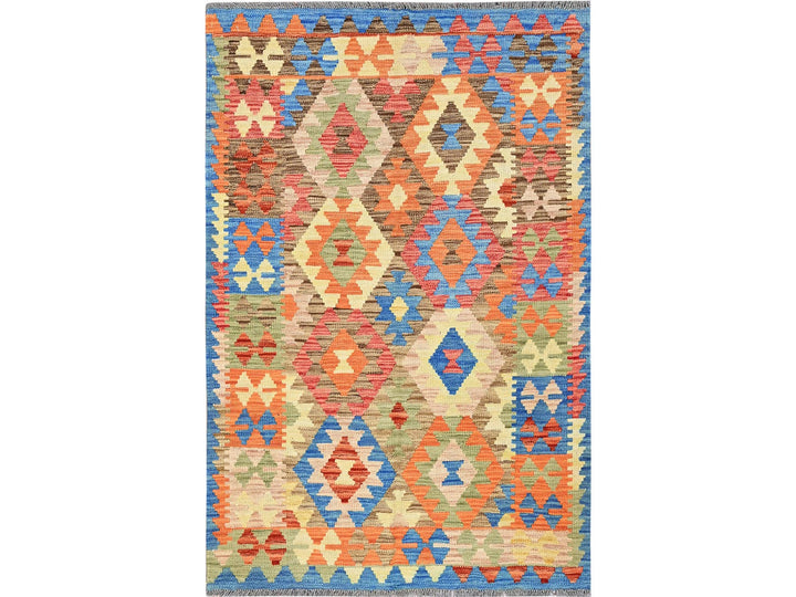 3'3" x 4'11" New Hand Woven Multicolored Wool Rectangle Oriental Rug - MOA1021190