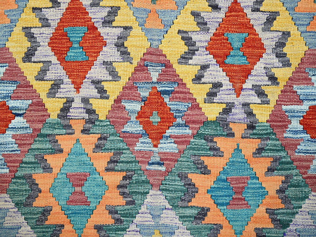 3'10" x 5'11" New Hand Woven Multicolored Wool Rectangle Oriental Rug - MOA1021191