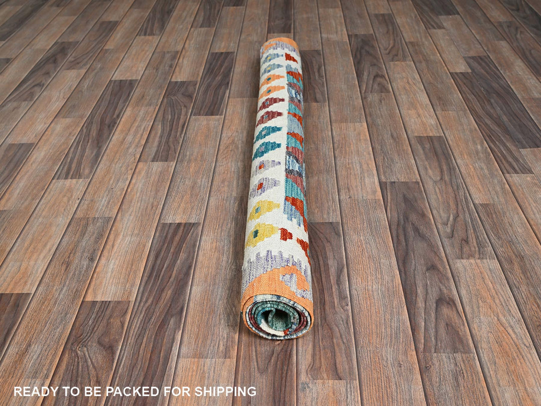 3'10" x 5'11" New Hand Woven Multicolored Wool Rectangle Oriental Rug - MOA1021191