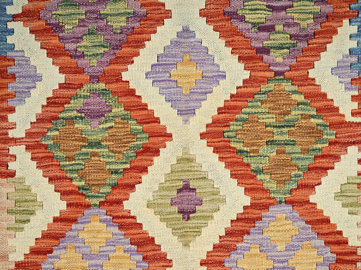 4'2" x 5'9" New Hand Woven Ivory Wool Rectangle Oriental Rug - MOA1021195