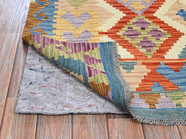 4'2" x 5'9" New Hand Woven Ivory Wool Rectangle Oriental Rug - MOA1021195