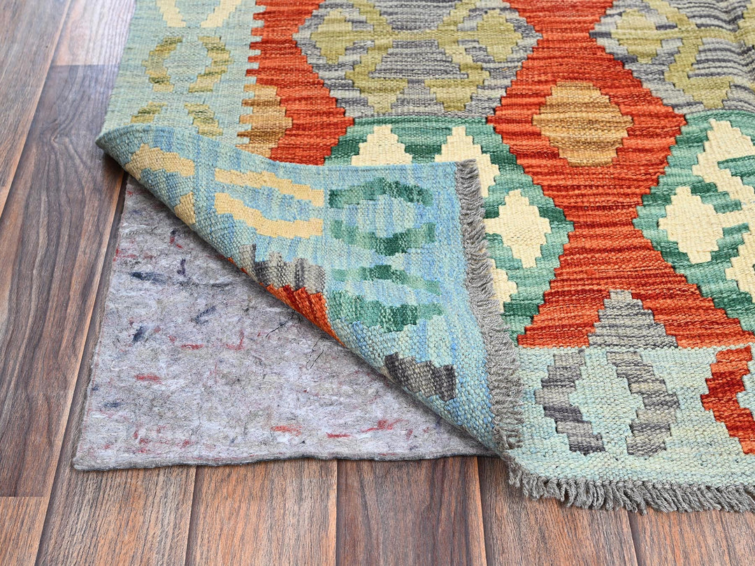 4'0" x 5'3" New Hand Woven Ivory Wool Rectangle Oriental Rug - MOA1021196