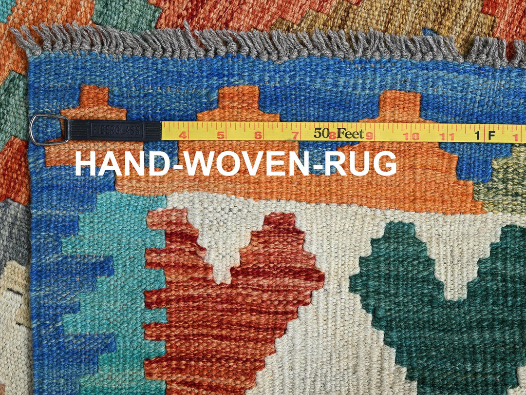 4'1" x 5'9" New Hand Woven Multicolored Wool Rectangle Oriental Rug - MOA1021197