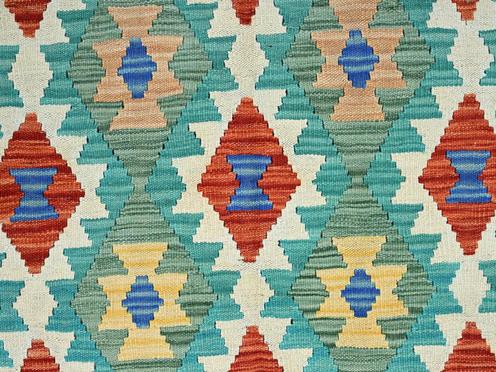 4'11" x 6'8" New Hand Woven Blue Wool Rectangle Oriental Rug - MOA1021199