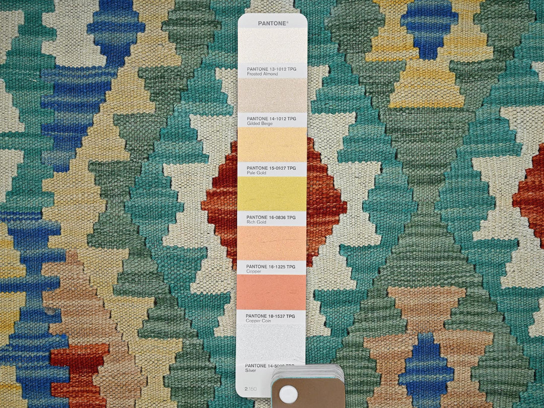 4'11" x 6'8" New Hand Woven Blue Wool Rectangle Oriental Rug - MOA1021199