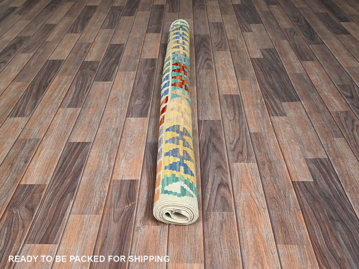 4'11" x 6'8" New Hand Woven Blue Wool Rectangle Oriental Rug - MOA1021199