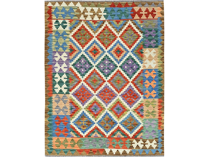 4'11" x 6'7" New Hand Woven Ivory Wool Rectangle Oriental Rug - MOA1021201