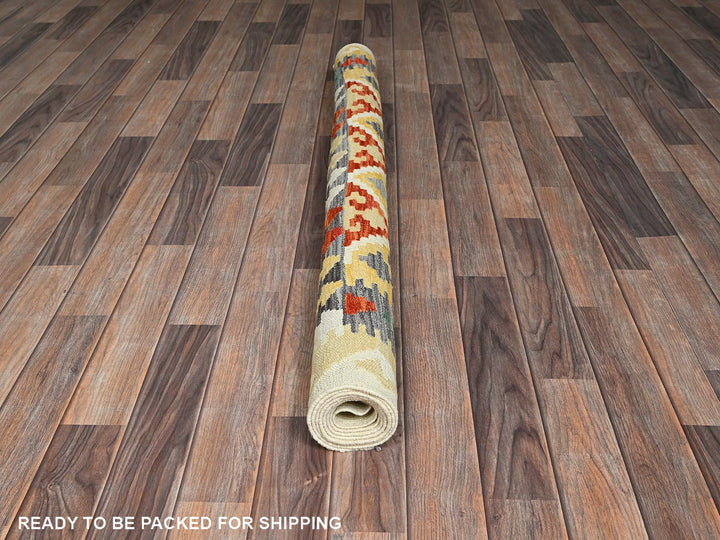 4'9" x 6'7" New Hand Woven Ivory Wool Rectangle Oriental Rug - MOA1021202