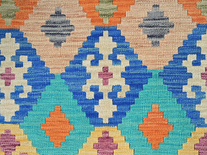 5'0" x 6'4" New Hand Woven Blue Wool Rectangle Oriental Rug - MOA1021203