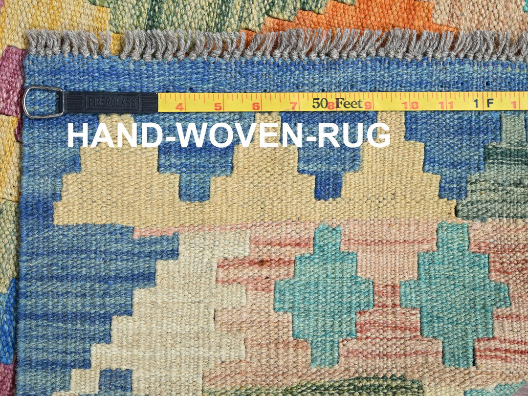 5'0" x 6'4" New Hand Woven Blue Wool Rectangle Oriental Rug - MOA1021203