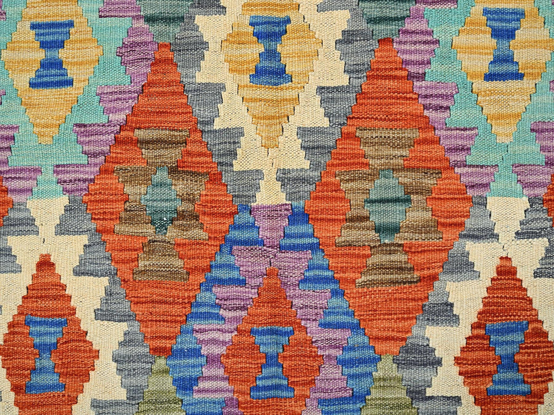 4'7" x 6'2" New Hand Woven Multicolored Wool Rectangle Oriental Rug - MOA1021204