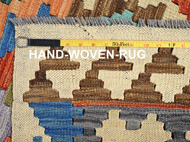 5'0" x 6'4" New Hand Woven Multicolored Wool Rectangle Oriental Rug - MOA1021205