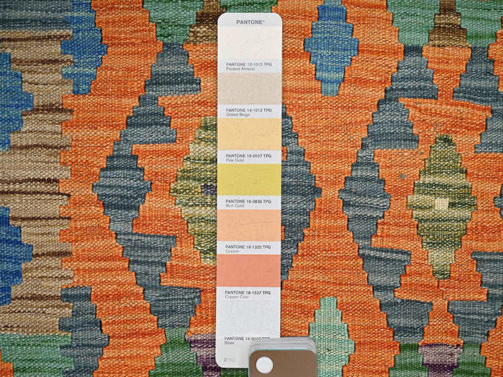 5'0" x 6'4" New Hand Woven Orange Wool Rectangle Oriental Rug - MOA1021206