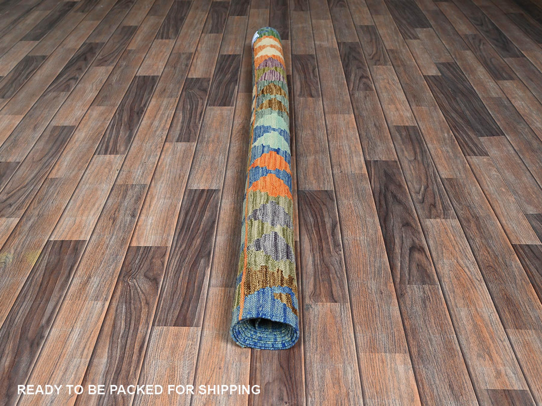 5'0" x 6'4" New Hand Woven Orange Wool Rectangle Oriental Rug - MOA1021206