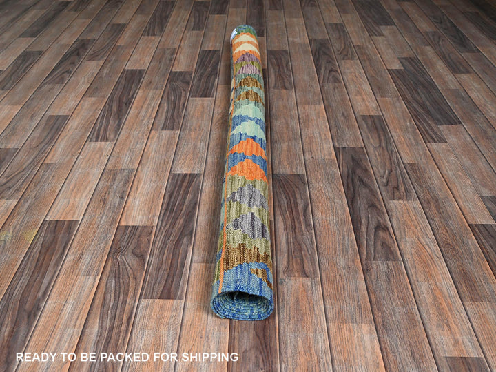 5'0" x 6'4" New Hand Woven Orange Wool Rectangle Oriental Rug - MOA1021206