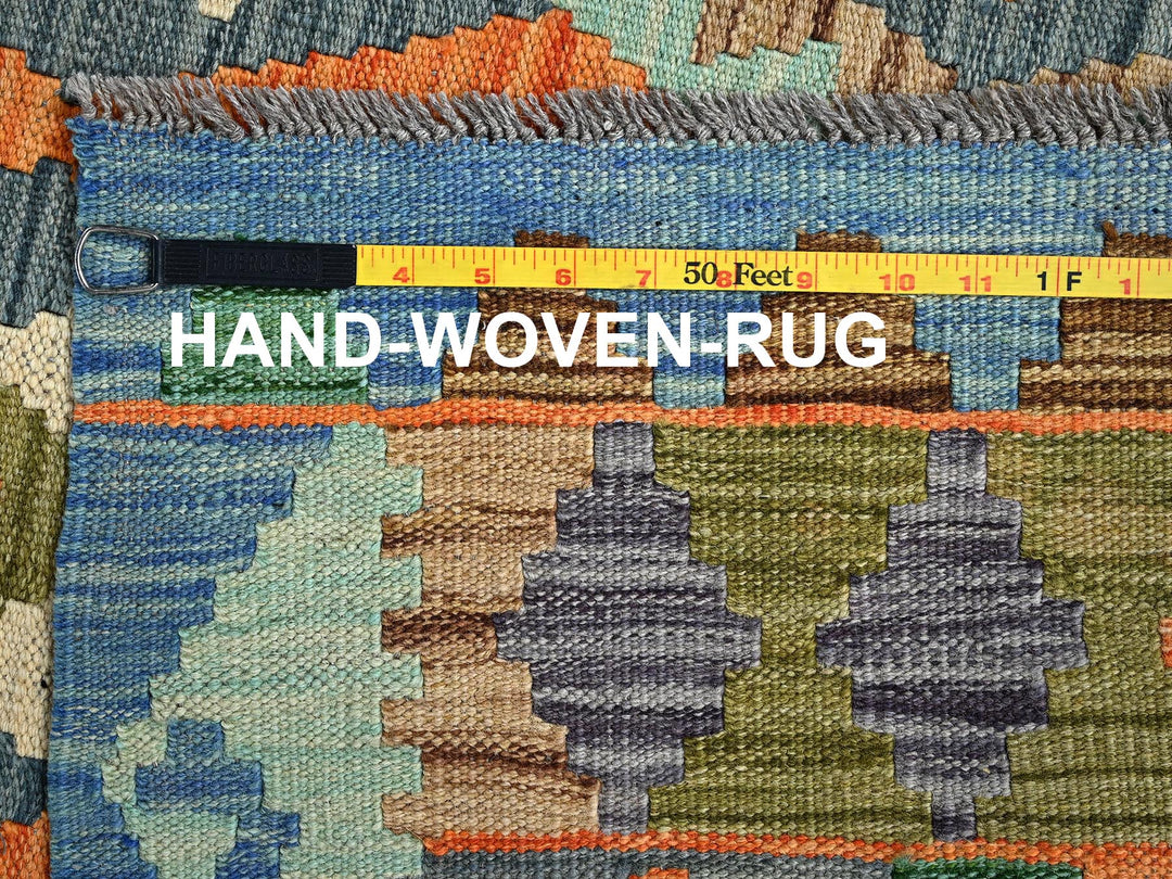 5'0" x 6'4" New Hand Woven Orange Wool Rectangle Oriental Rug - MOA1021206