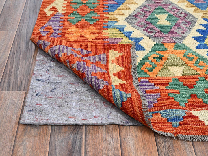 8'8" x 9'7" New Hand Woven Ivory Wool Rectangle Oriental Rug - MOA1021215