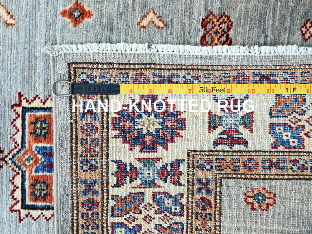 2'11" x 22'7" New Hand Knotted Grey Wool Runner Oriental Rug - MOA102126