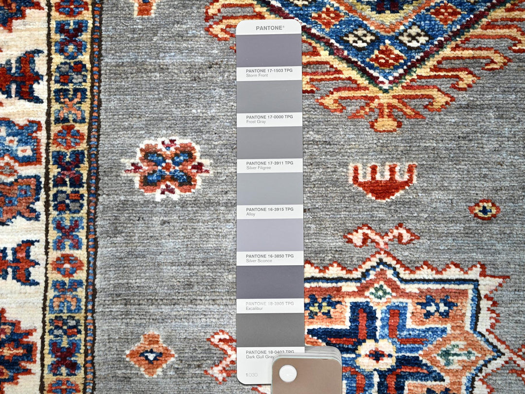 2'8" x 15'5" New Hand Knotted Grey Wool Runner Oriental Rug - MOA102127